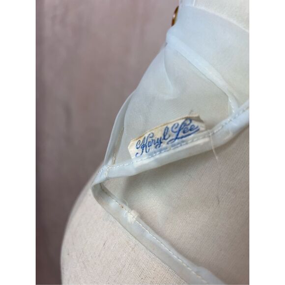 Vintage 1940s 1950s Sheer Top Karyl Lee Baby Blue - Picture 3 of 7